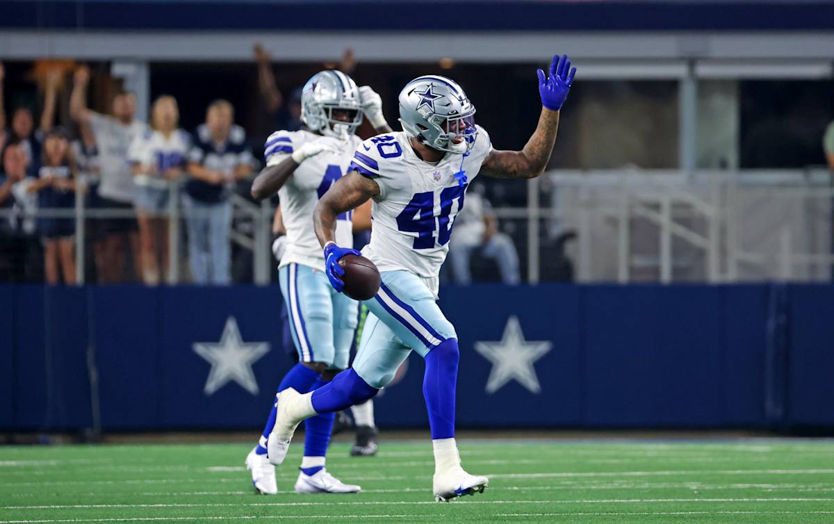 WATCH: Juanyeh Thomas intercepts Trevor Lawrence in Dallas Cowboys  preseason opener - BVM Sports