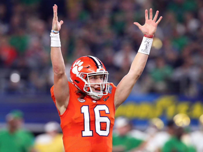 Lawrence threw for 30 touchdowns with just four interceptions as a true freshman in 2018, leading the Tigers to the national championship.