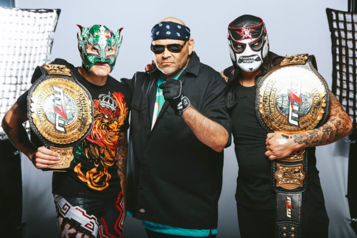 L-R: Fénix, Konnan and Pentagón.