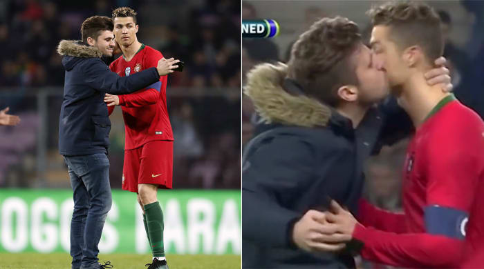 Cristiano Ronaldo Gets Kissed By Random Male Fan Hot Clicks Sports Illustrated 6972