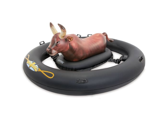 pool bull riding float