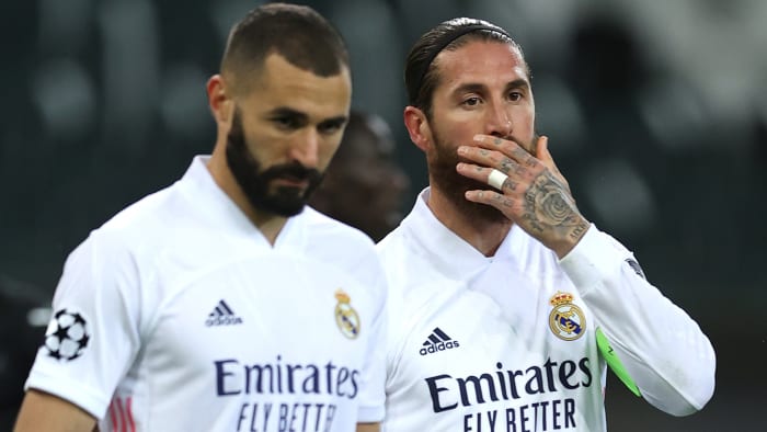 Karim Benzema, Sergio Ramos and Real Madrid are in trouble in the Champions League