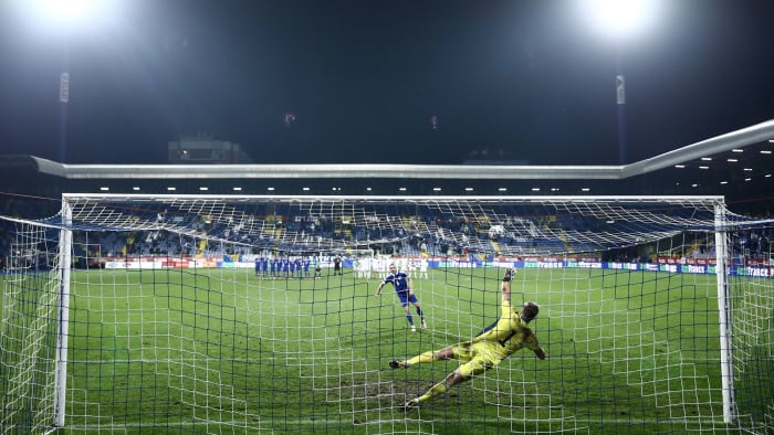 Bosnia-Herzegovina vs. Northern Ireland in a penalty shootout