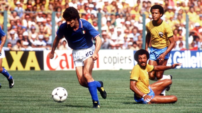 Paolo Rossi and Italy beat Brazil in the 1982 World Cup