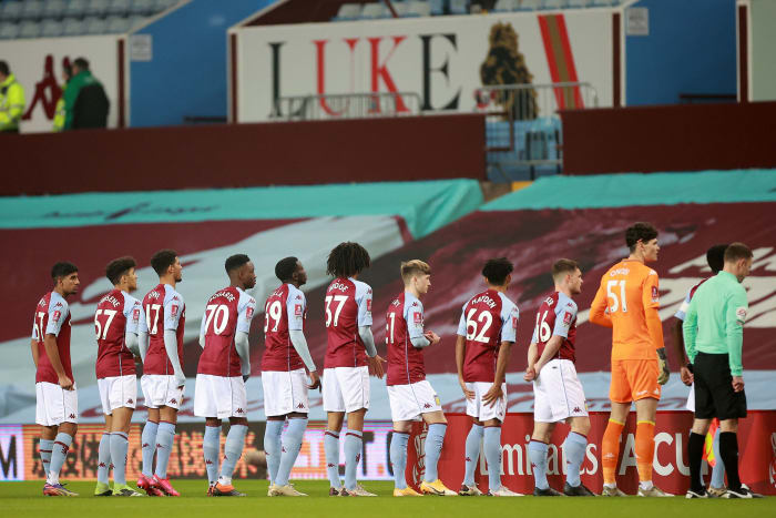 What does a faster spread in English football look like: Aston Villa, who were infected, had to field a team of teenagers and 20-year-olds during an FA Cup match.