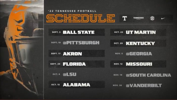 Just In Tennessee Releases 2022 Football Schedule Sports Illustrated   373ca96f 8eb9 43c1 8fdd B3ec295c915b 