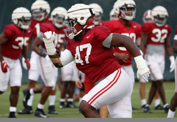 Byron Young, Alabama football practice, October 27, 2021