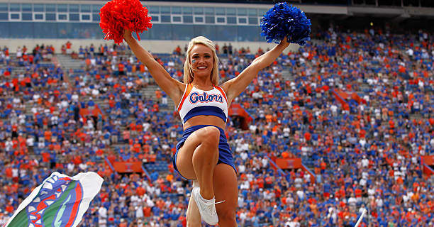 Florida Gators cheerleader at a recent SEC college football game.