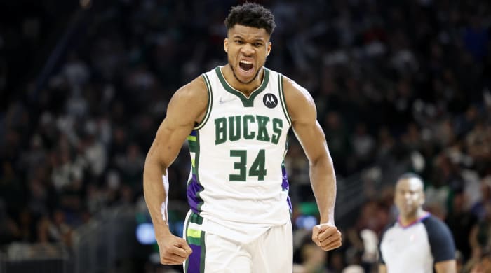 Giannis Antetokounmpo of the Milwaukee Bucks.