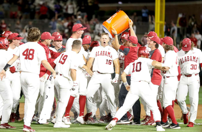 Owen Diodati - Walk-off celebration vs Auburn - April 15, 2021