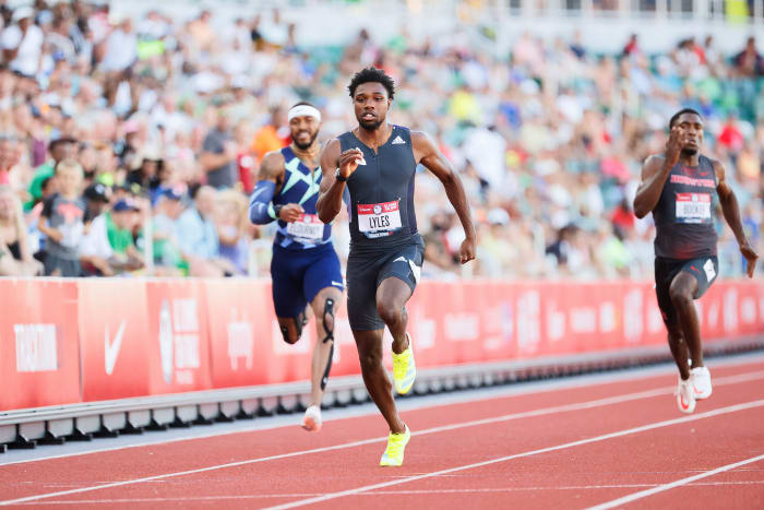 Though he had just the fourth-fastest time of his competitors at the trials heading into the final, Lyles blew past the field to win.