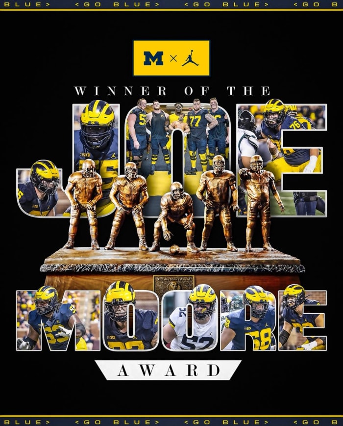 Michigan Football Offensive Line Wins Joe Moore Award Again Sports