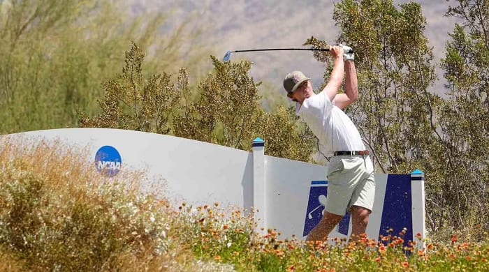 Gordon Sargent of Vanderbilt swings at the 2022 NCAA Championships.