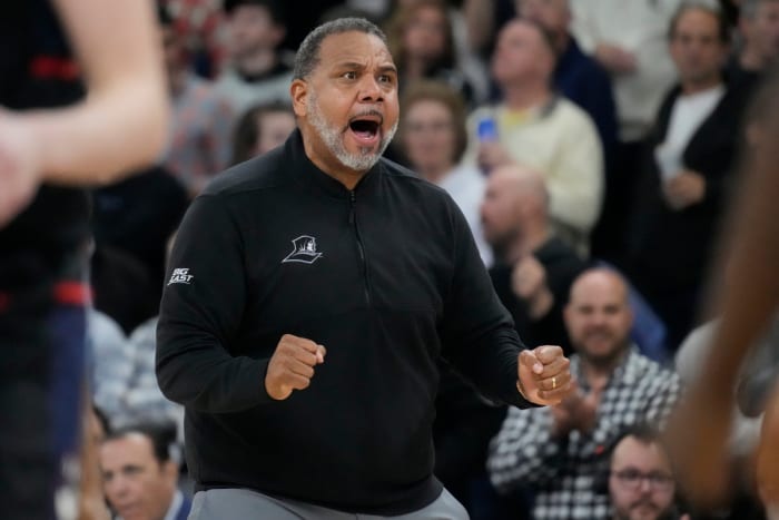 Providence Flyers head coach Ed Cooley during an NCAA college basketball game in Providence, Rhode Island, Wednesday, Jan. 4, 2023