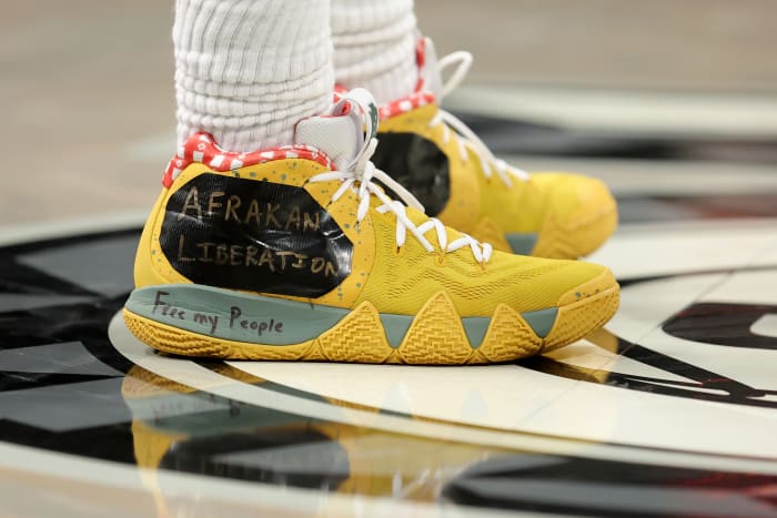 Kyrie Irving Writes Liberation & Freedom on Nike Shoes Sports