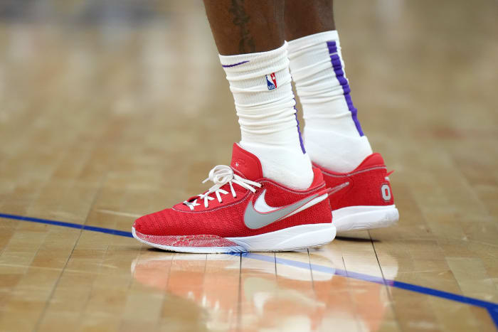 LeBron James Wears Nike LeBron 20 'Ohio State' Colorway - Sports ...