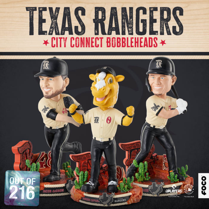 FOCO USA Launches Texas Rangers Nike City Connect Bobbleheads