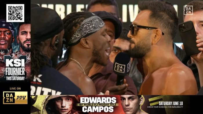 VIDEO KSI And Joe Fournier Get Physical During Misfits Boxing Weigh Ins Sports
