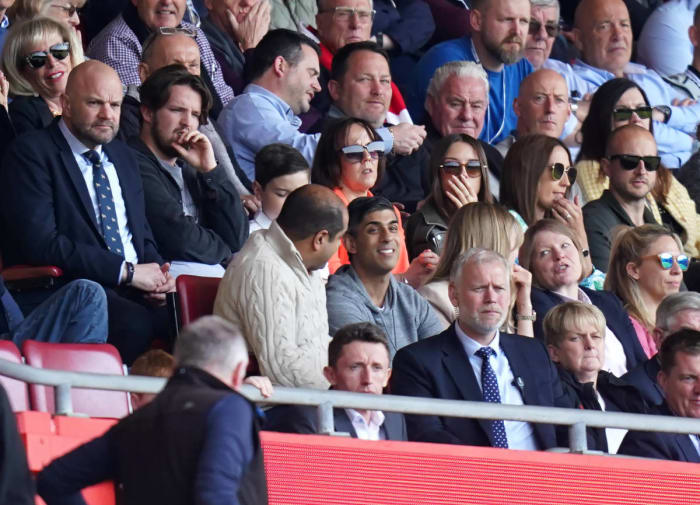 UK prime minister Rishi Sunak pictured at Southampton vs Fulham ...