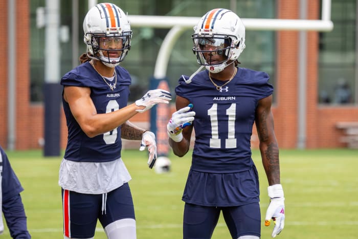 Nick Mardner and Shane Hooks at Auburn football practice - Eric Starling/Auburn Daily