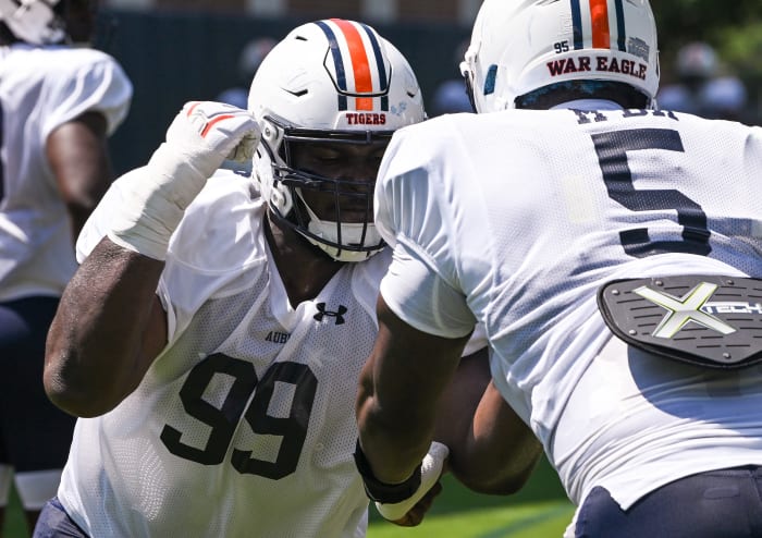 Jayson Jones (99)Auburn football practice on Sunday, Aug. 7, 2022 in Auburn, Ala. Todd Van Emst/AU Athletics