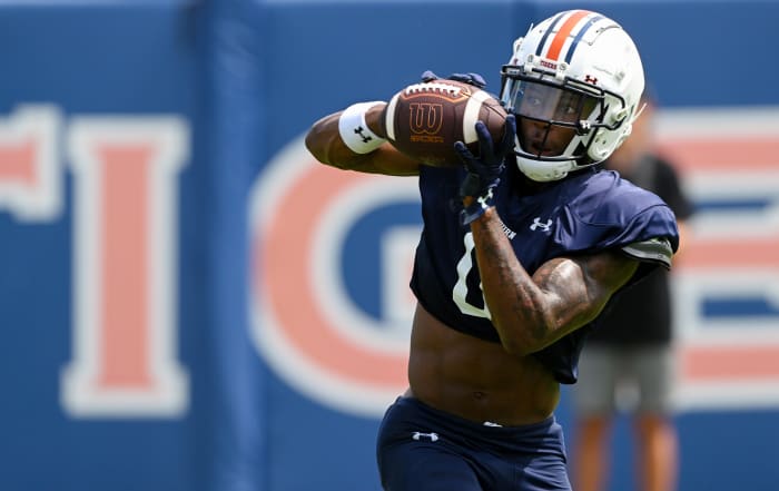 Koy Moore (0)Auburn football practice on Tuesday, Aug. 9, 2022 in Auburn, Ala. Todd Van Emst/AU Athletics