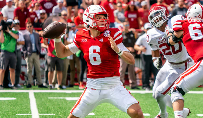 Chubba Purdy pass 2022 Nebraska vs Oklahoma football USATSI_19064020