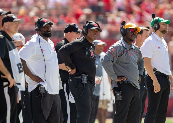 Travis Fisher and Mickey Joseph 2022 Nebraska vs Oklahoma football