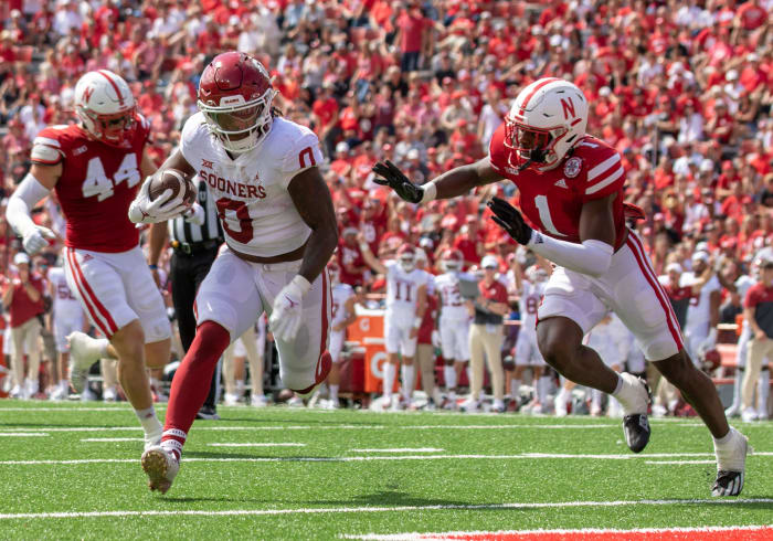 Eric Gray TD early second half 2022 Nebraska vs Oklahoma football 2