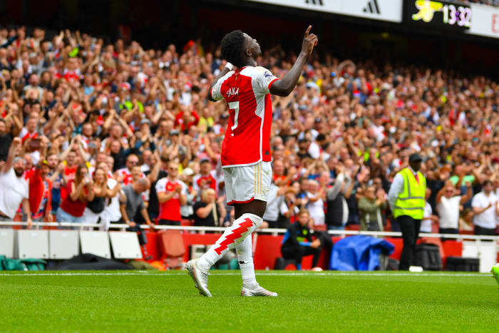 Bukayo Saka Scores Stunning Goal For Arsenal Vs Nottingham Forest ...