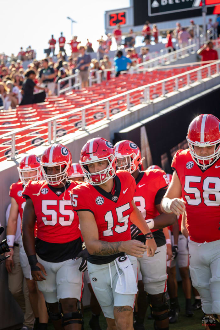 Kirby Smart "Proud" Of the Play of Quarterbacks in Win Over