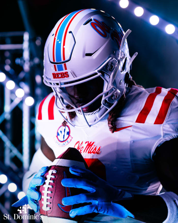 LOOK Ole Miss Rebels Reveal New Uniform Combo Ahead of Road Game at