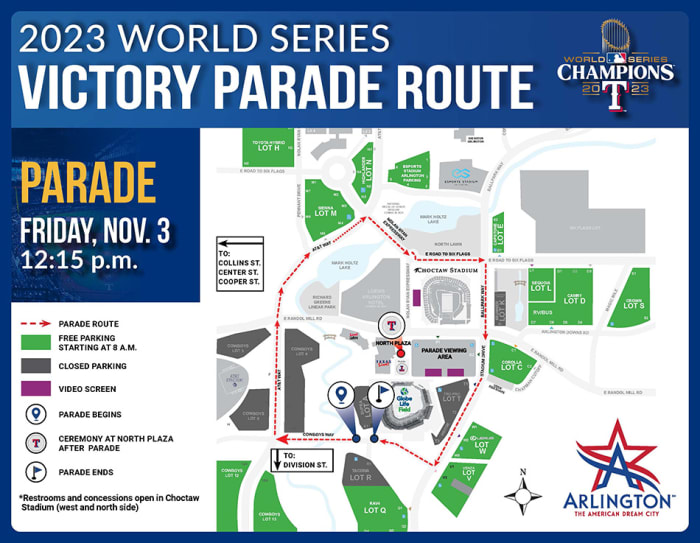 Updated Texas Rangers World Series Victory Parade Info for Friday