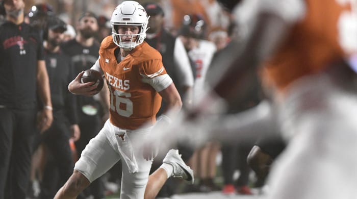 Arch Manning Makes Texas Debut In Longhorns’ Romp Over Texas Tech ...