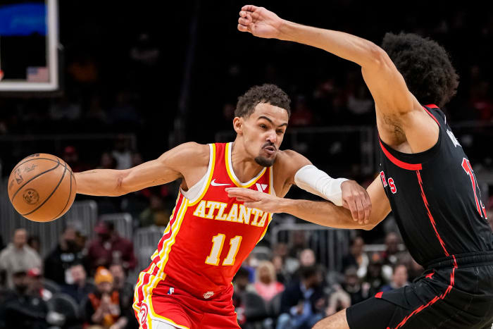 Hawks point guard Trae Young vs the Raptors