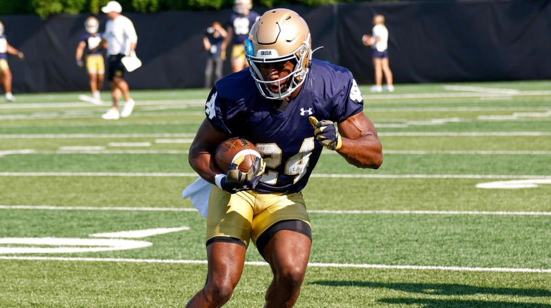 Notre Dame RB Jadarian Price Returns From Achilles Tendon Rupture - BVM ...