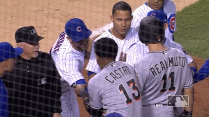 Kris Bryant tickles Starlin Castro in Cubs-Marlins fight (video ...