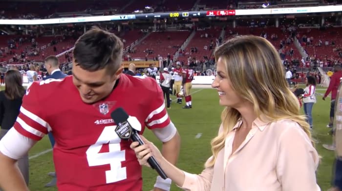 Nick Mullens Gets Emotional In Postgame Interview (video) - Sports 