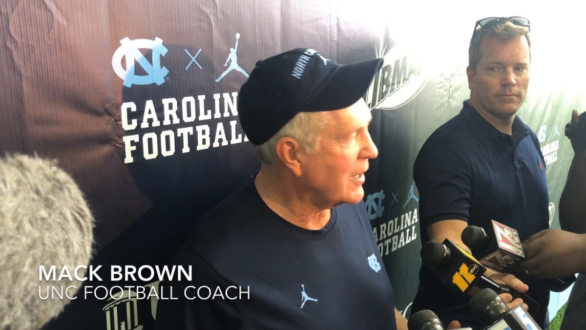 Mack Brown assesses first practice