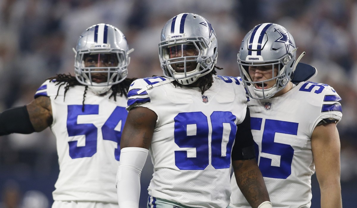 Dallas Cowboys defensive end DeMarcus Lawrence (90) reacts during