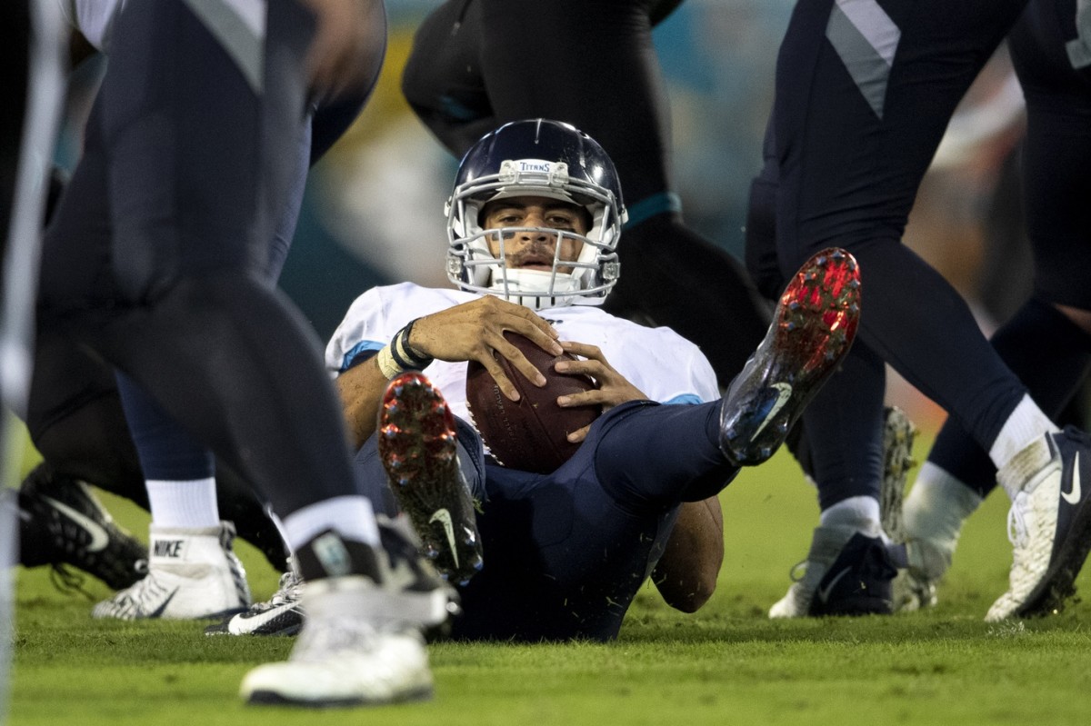 November 05, 2018:.Tennessee Titans quarterback Marcus Mariota (8