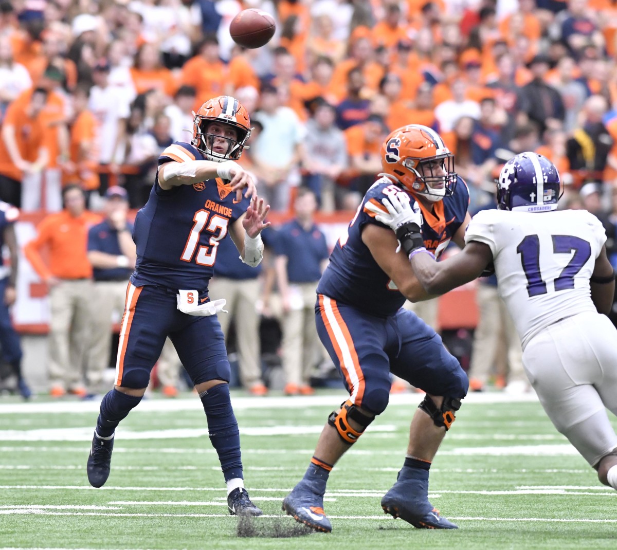 Tommy DeVito has thrown for 11 touchdowns for the Orange this season (Mark Konezny/USAToday sports)