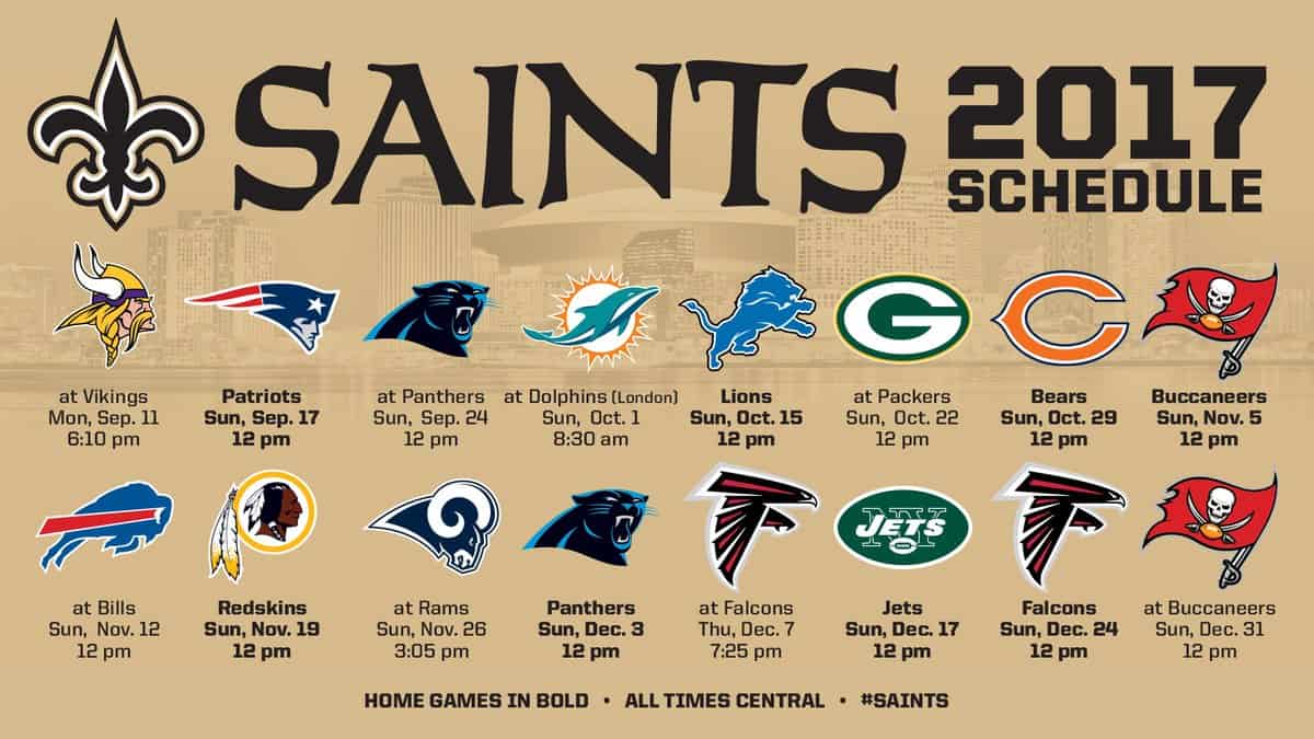 Look at the Saints Schedule Shows Why They MUST Beat the Lions