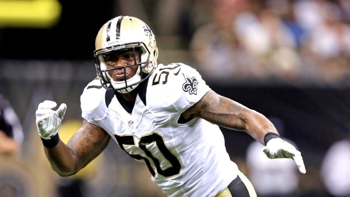 New Orleans Saints linebacker Stephone Anthony (50) runs through drills  during NFL football practice in Metairie, La., Tuesday, June 13, 2017. (AP  Photo/Gerald Herbert Stock Photo - Alamy