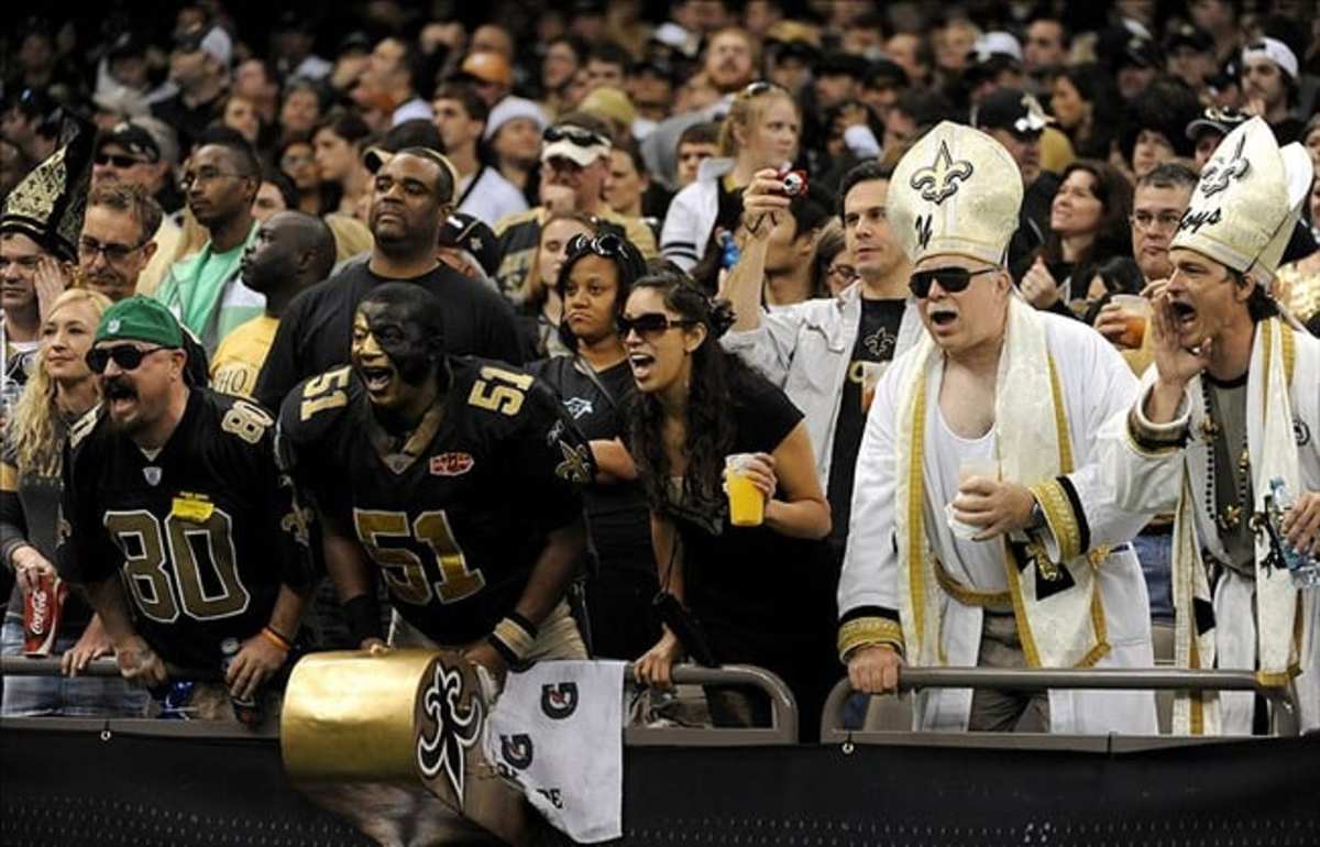 New Orleans Saints fans celebrate first game of season