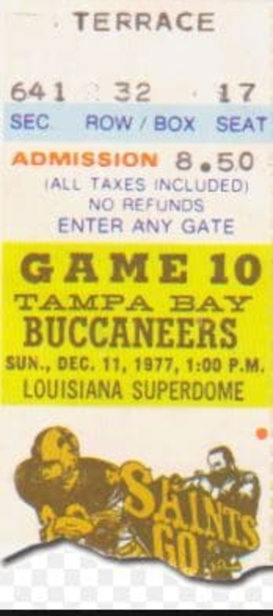 Tampa Bay Buccaneers Football Original Vintage Sports Ticket Stubs