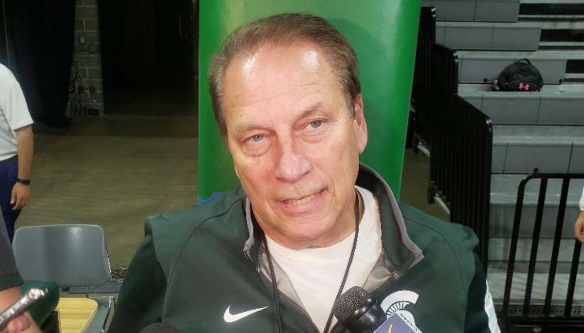 MOMENTS AGO: Tom Izzo Coach Of #1 Spartans Talked Post Practice ...