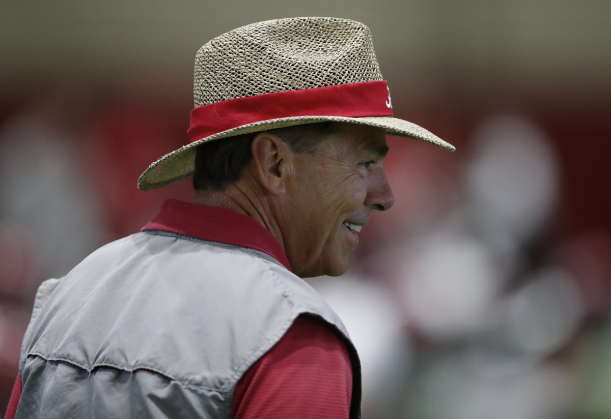 Nick Saban smiling