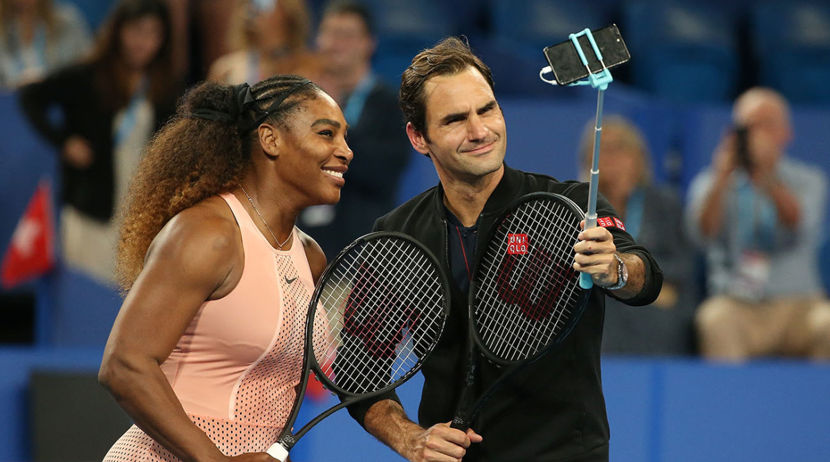 Roger Federer prevails over Serena in mixed doubles match - Sports ...