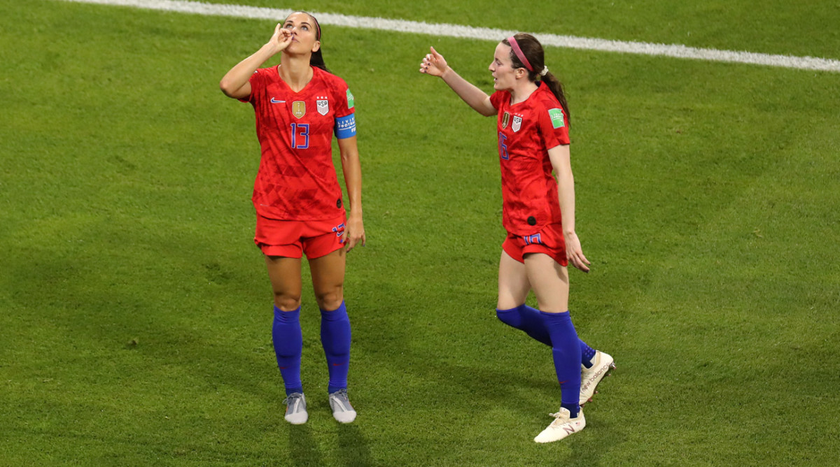 Alex Morgan Celebration Sips Tea After Goal Vs England Video Sports Illustrated 